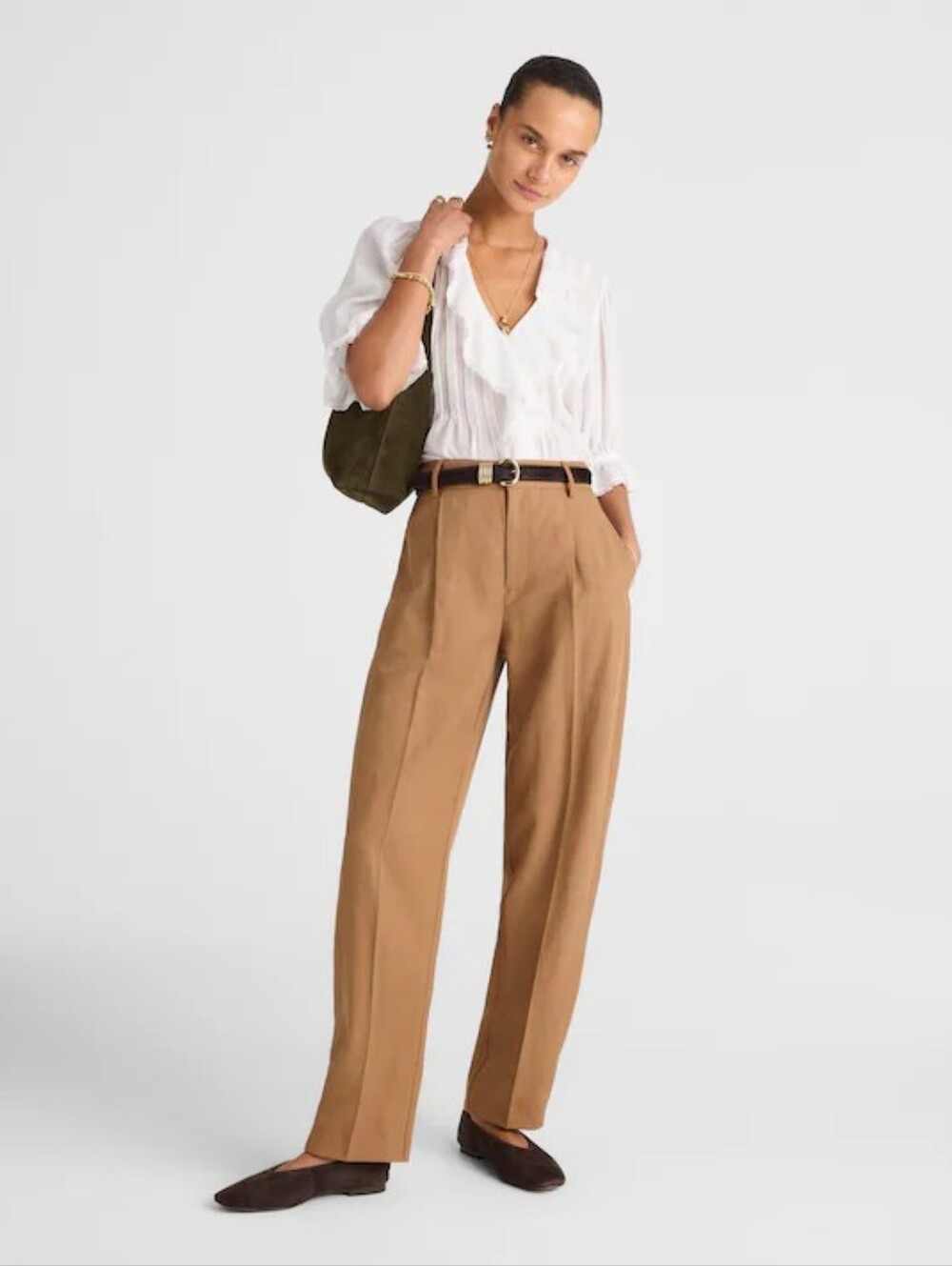 Madewell High-Rise Barrel-Leg Pants Faded Birch